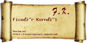 Ficsór Kornél névjegykártya