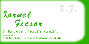 kornel ficsor business card